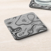 Grijze en zwarte neutraal kleuren bier onderzetter (Linkerzijde)