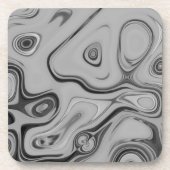 Grijze en zwarte neutraal kleuren bier onderzetter (Voorkant)