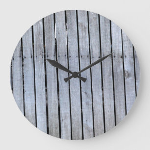 Grijze en zwarte ronde (grote) wandklok grote klok