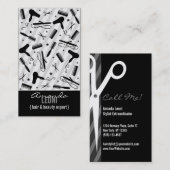 Grijze en zwarte salon gereedschap Verticaal Visitekaartje (Voorkant / Achterkant)