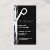 Grijze en zwarte salon gereedschap Verticaal Visitekaartje (Achterkant)