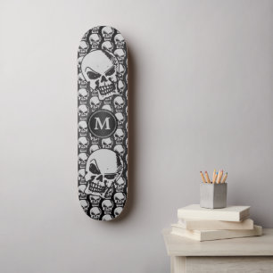 Grijze en zwarte schedelkoppen - Monogram Skateboard