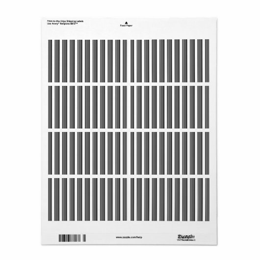 Grijze en Zwarte Strepen op Wit Etiket (Full Sheet)