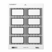 Grijze en Zwarte Strepen op Wit Etiket (Full Sheet)