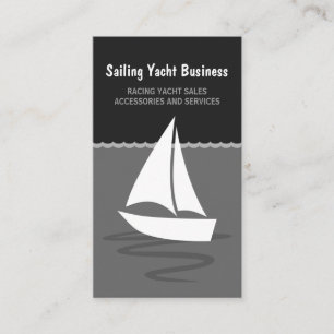 Grijze en zwarte zeiljacht Sail Boat Boating Visitekaartje