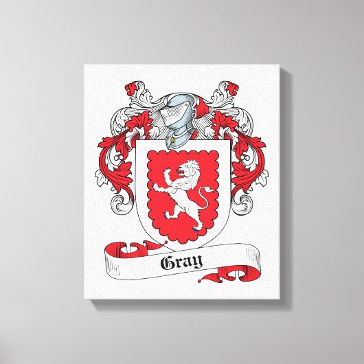 Grijze Familie Crest Canvas Afdruk (Voorkant)