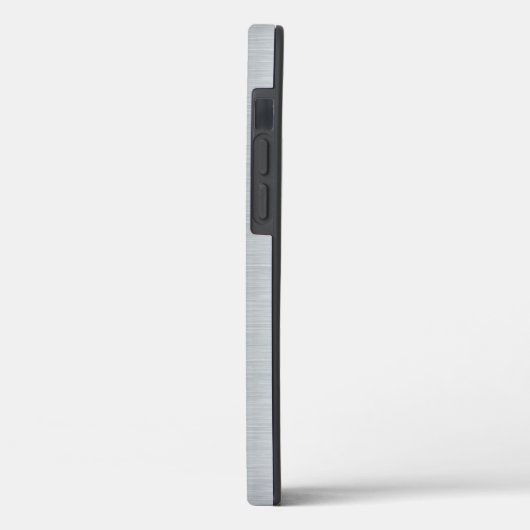 Grijze faux aluminium zwarte kant Case-Mate iPhone case (Achterkant / Links)