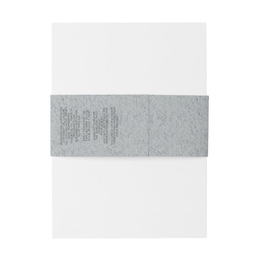 Grijze Faux geweven papier stijl zeep buik band Uitnodigingen Wikkel (Achterkant Voorbeeld)