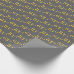 Grijze, Faux Gold 83e (83e) gebeurtenis Cadeaupapier