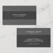 Grijze Faux lederen strepen Visitekaartje (Voorkant / Achterkant)