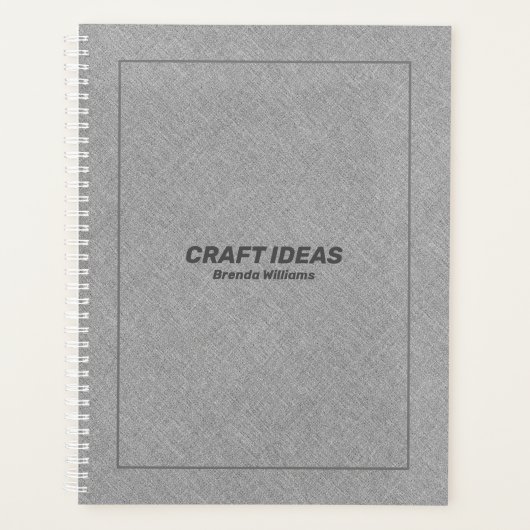 Grijze faux linnen textuur planner (Voorkant)