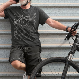 Grijze fietsen / fietscyclus t-shirt