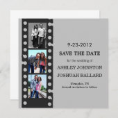 Grijze filmstrips opslaan Datum invullen Save The Date (Voorkant / Achterkant)