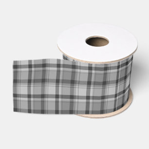 Grijze Flanelen Print 3" w Grosgrain Lint, 2 Yd Lint