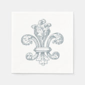Grijze Fleur de Lis op witte achtergrond papier se Servet (Voorkant)