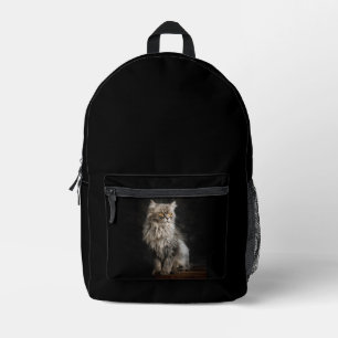 Grijze Fluffy Kat Bedrukte Rugzak