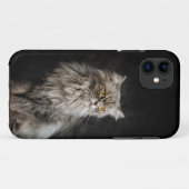 Grijze Fluffy Kat Case-Mate iPhone Case (Achterkant (horizontaal))