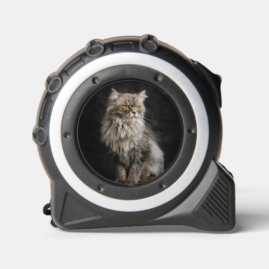 Grijze Fluffy Kat  Rolmaat (Voorkant)