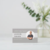 grijze foto van persoonlijke trainer visitekaartje (Staand voorkant)