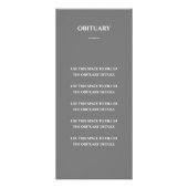 Grijze foto Viering van Life Memorial Program Reclamekaart (Achterkant)