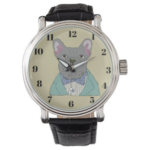 Grijze Franse Bulldog Horloge