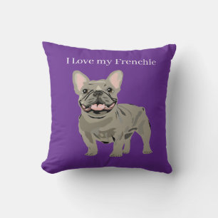 Grijze Franse Bulldog, Ik hou van mijn frenchie Kussen