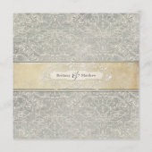 Grijze  Franse Regency Lace Weddings Menu (Achterkant)