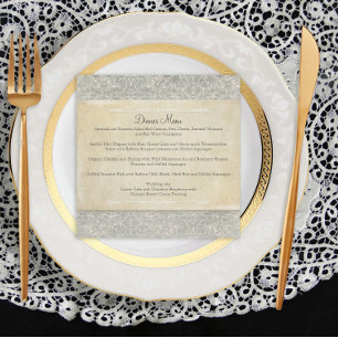 Grijze  Franse Regency Lace Weddings Menu