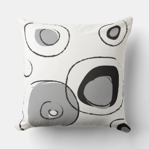 Grijze FUNKY STIPPEN ONTWERP Sierkussen Retro