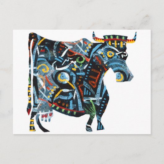 Grijze galerij: beschilderde Koe Briefkaart (Voorkant)