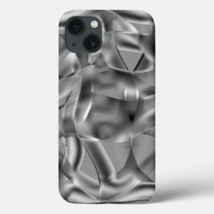 Grijze gebogen vormen, met lichttonen iPhone 13 hoesje