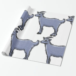 Grijze Geit Schets Rustieke Boerderijdier Cadeaupapier