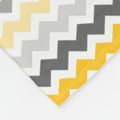 Grijze gele Chevron Pattern Monogram Blanket Fleece Deken (Hoek)