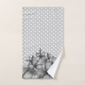 Grijze geliliescontroles Stripes Bad Handdoek (Handdoek)