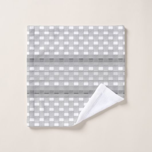 Grijze geliliescontroles Stripes Bad Handdoek (Wasdoekje)