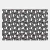 Grijze gemengde Halloween Patronen Ghost Pumpkins Inpakpapier Vel (Voorkant)