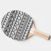 Grijze geometrische Abstracte Aztec - tribaal prin Tafeltennisbatje (Zijkant)