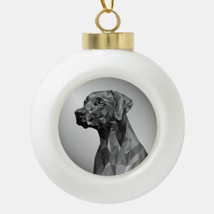 Grijze geometrische dosis keramische bal ornament