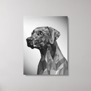 Grijze geometrische hond  canvas afdruk