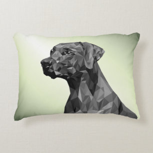 Grijze geometrische hond groene accentkussen accent kussen