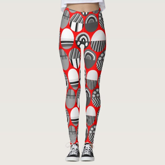 Grijze gepatterde ovalen leggings (Voorkant)