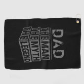 Grijze gepersonaliseerde naam het Man de mythe de  Golfhanddoek (Horizontaal)