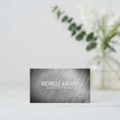 Grijze getextureerde achtergrond visitekaartje (Staand voorkant)