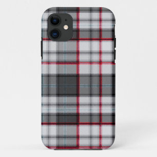 Grijze getextureerde tartan plaid iPhone 11 hoesje