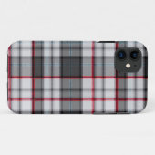 Grijze getextureerde tartan plaid Case-Mate iPhone case (Achterkant (horizontaal))