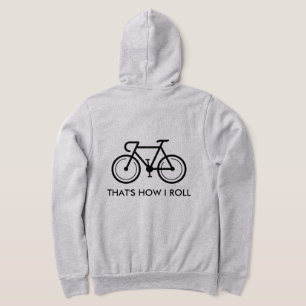 Grijze, gevlekte hoed met een grappige fietsencita hoodie