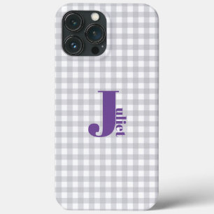 grijze gingham Hoesje-Mate iPhone case