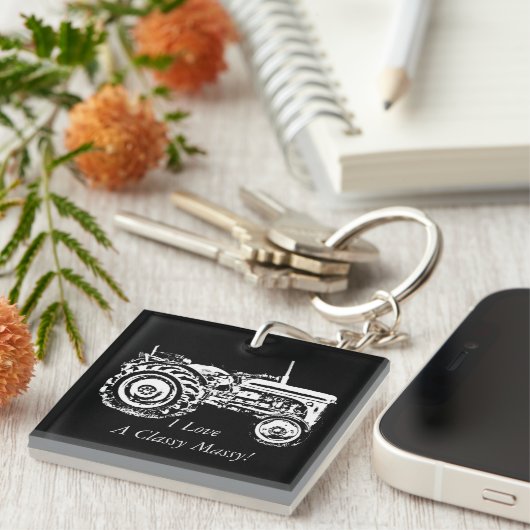  Grijze gisttrekker Trucker Sleutelhanger (Voorkant Rechts)