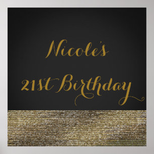 Grijze Glam Sequins Chic Poster Banner