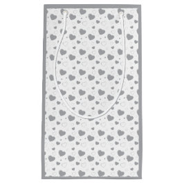 Grijze glanzende harten schattig romantisch patroo klein cadeauzakje